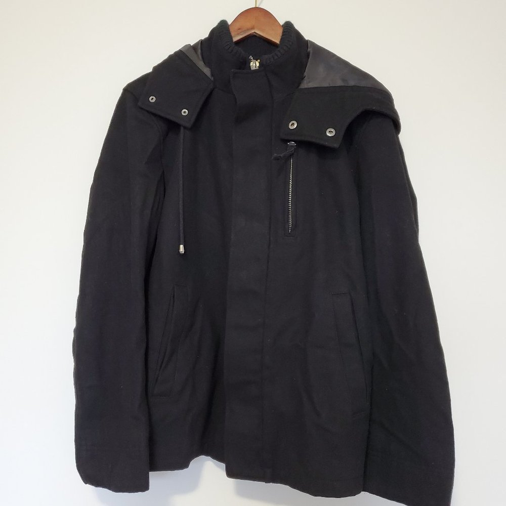 LE CHATEAU| Wool Blend Hooded Coat S Black